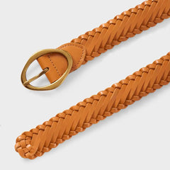 Women's Finetime Leather Braided Belt