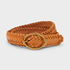 Women's Finetime Leather Braided Belt