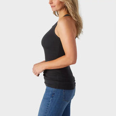Women's No-Yank Rib Racerback Shelf Bra Tank