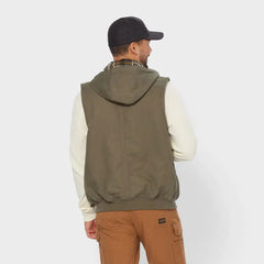 Men's Fire Hose Flannel-Lined Hooded Vest